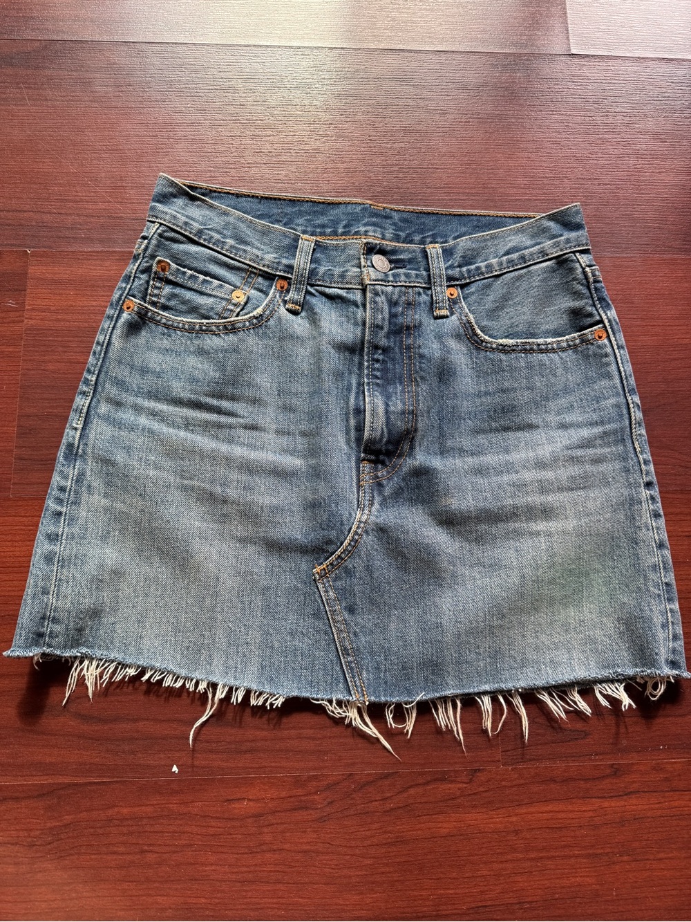 Levi's Denim Mini Skirt with Frayed Hem